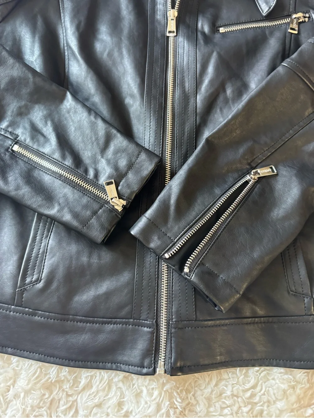 Guess black faux